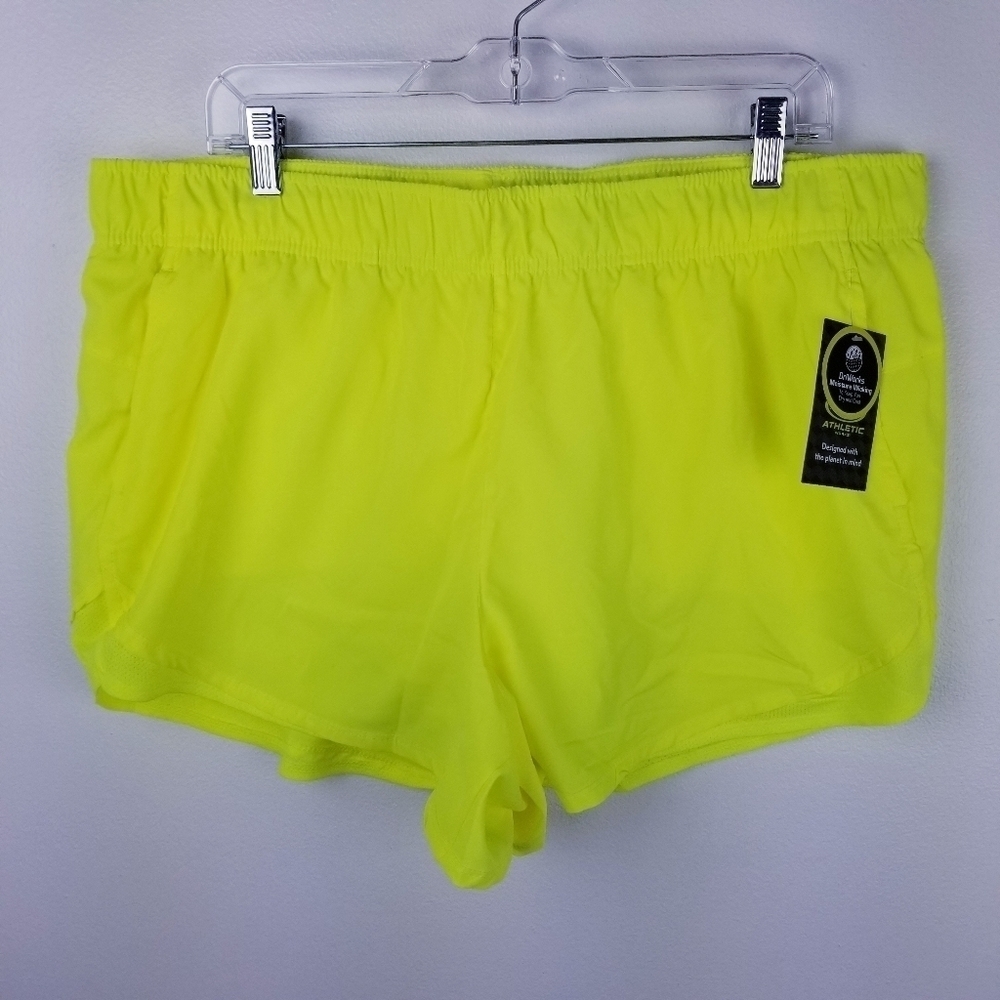 Athletic Works Neon Yellow Running Shorts NWT size XL